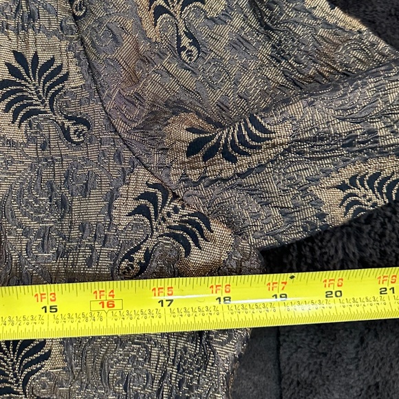 Yansi Fugel Designer Leave Metallic Collared Button Down Blouse Size L Vintage - Picture 3 of 7